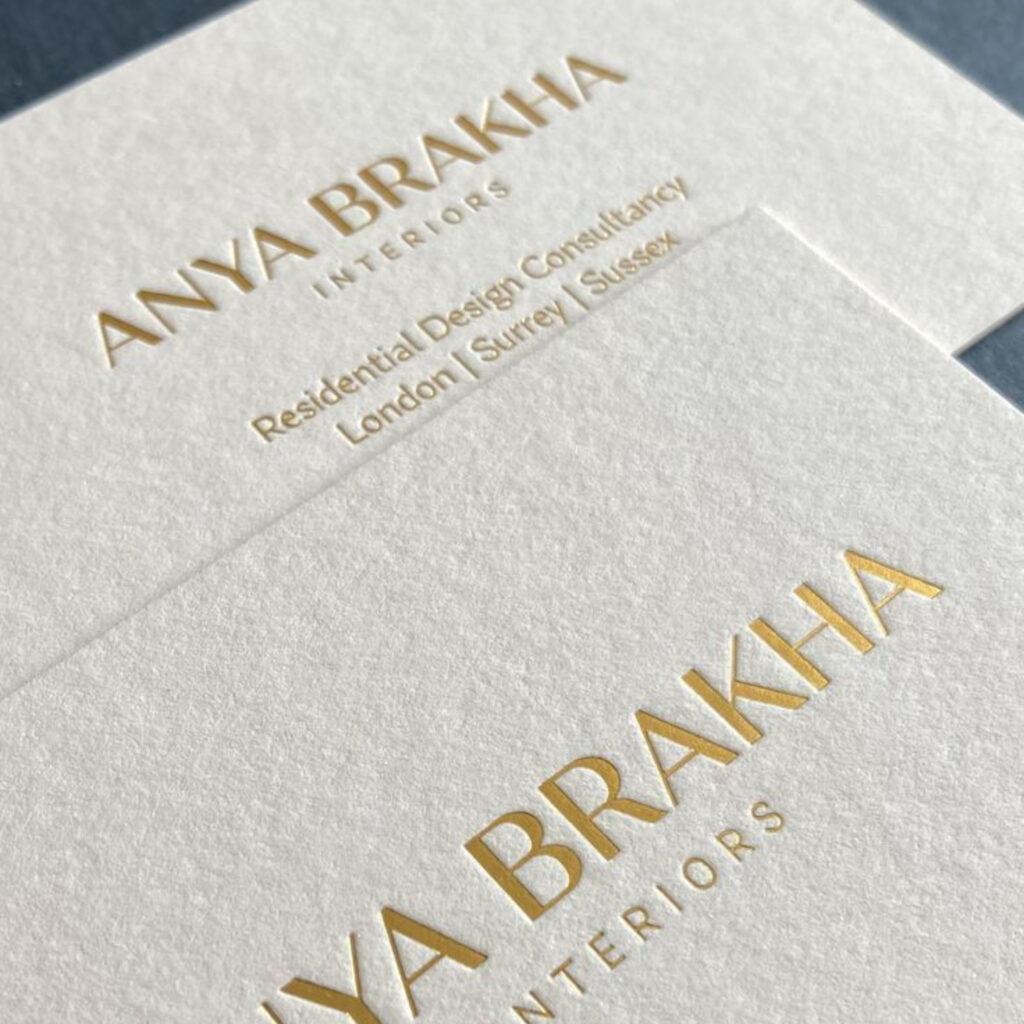 Gold foiled business cards