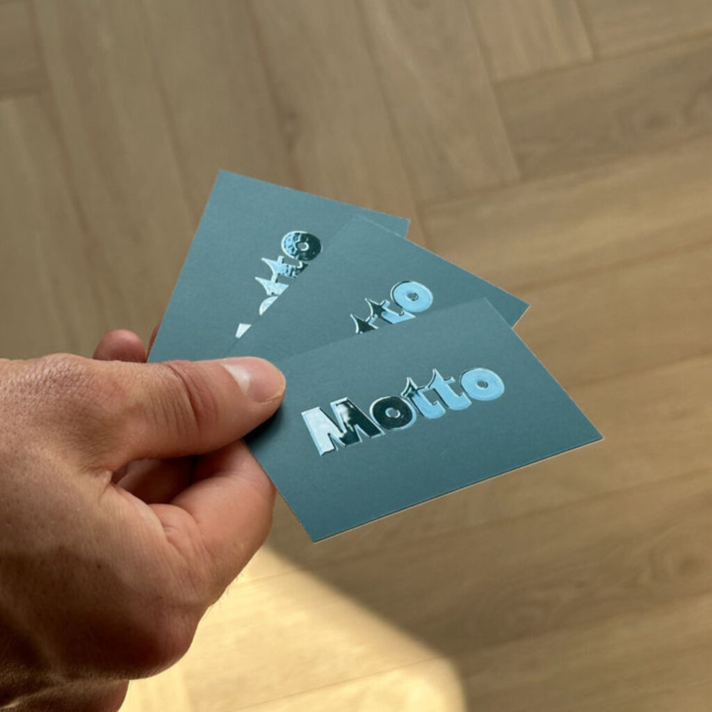Green spot uv business cards 