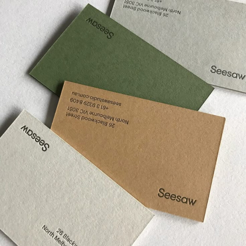 Kraft and textured paper business cards