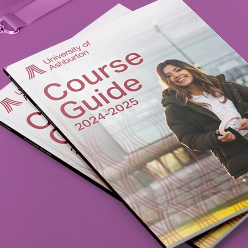 Perfect bound education booklet with large red text and an image of a girl smiling 